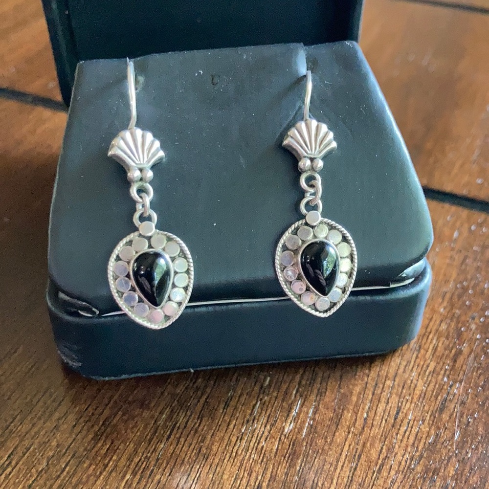 Black and Silver Art Deco Earrings